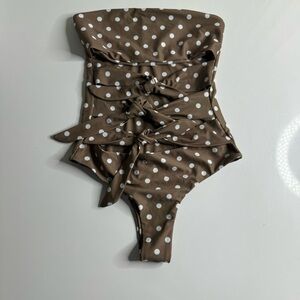Super Cute Brown Polka Dot Women's Top